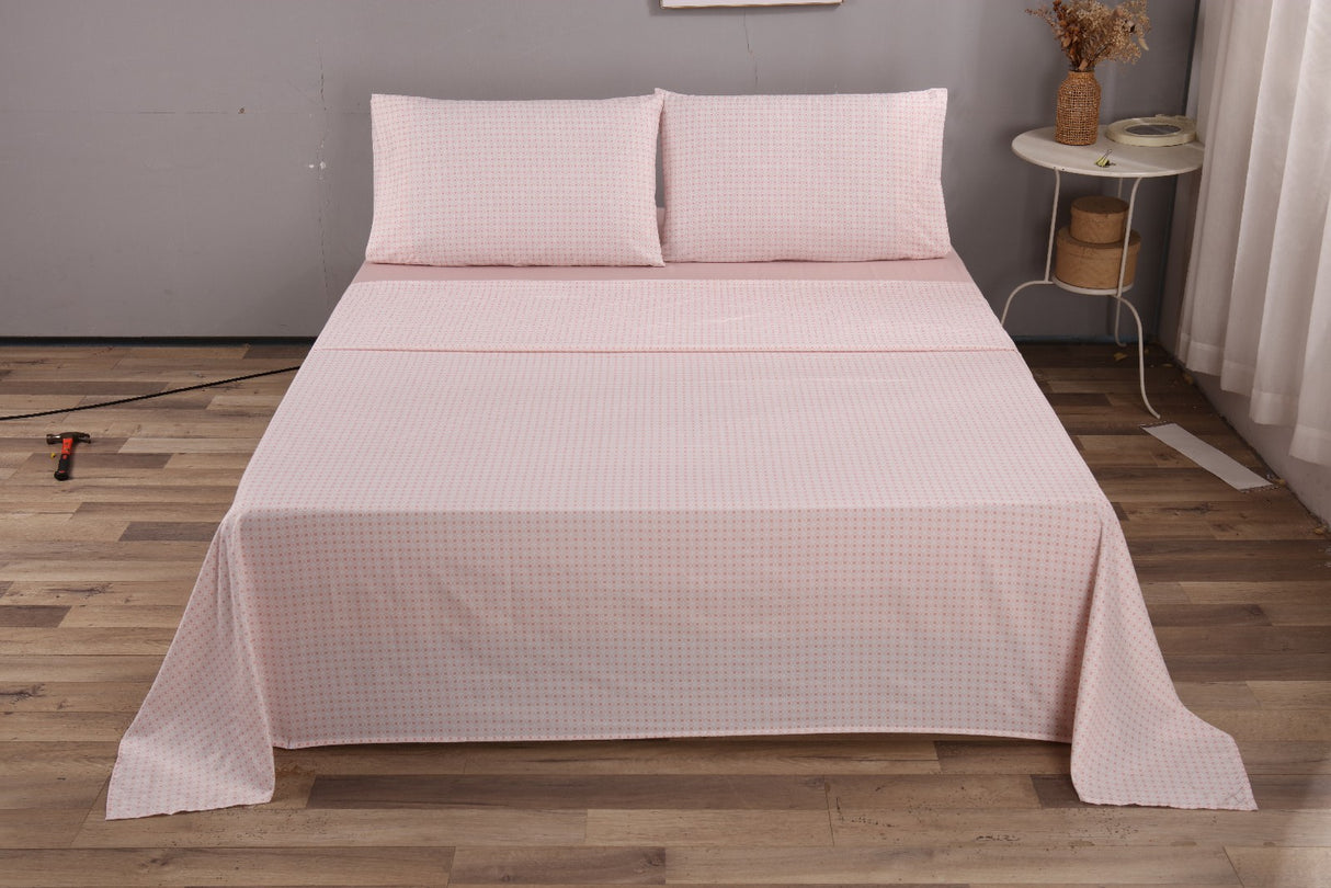 Shangri-La Linen Super Soft Wrinkle Free Microfibre Sheet Set | Two Tone Breathable Printed Sheets