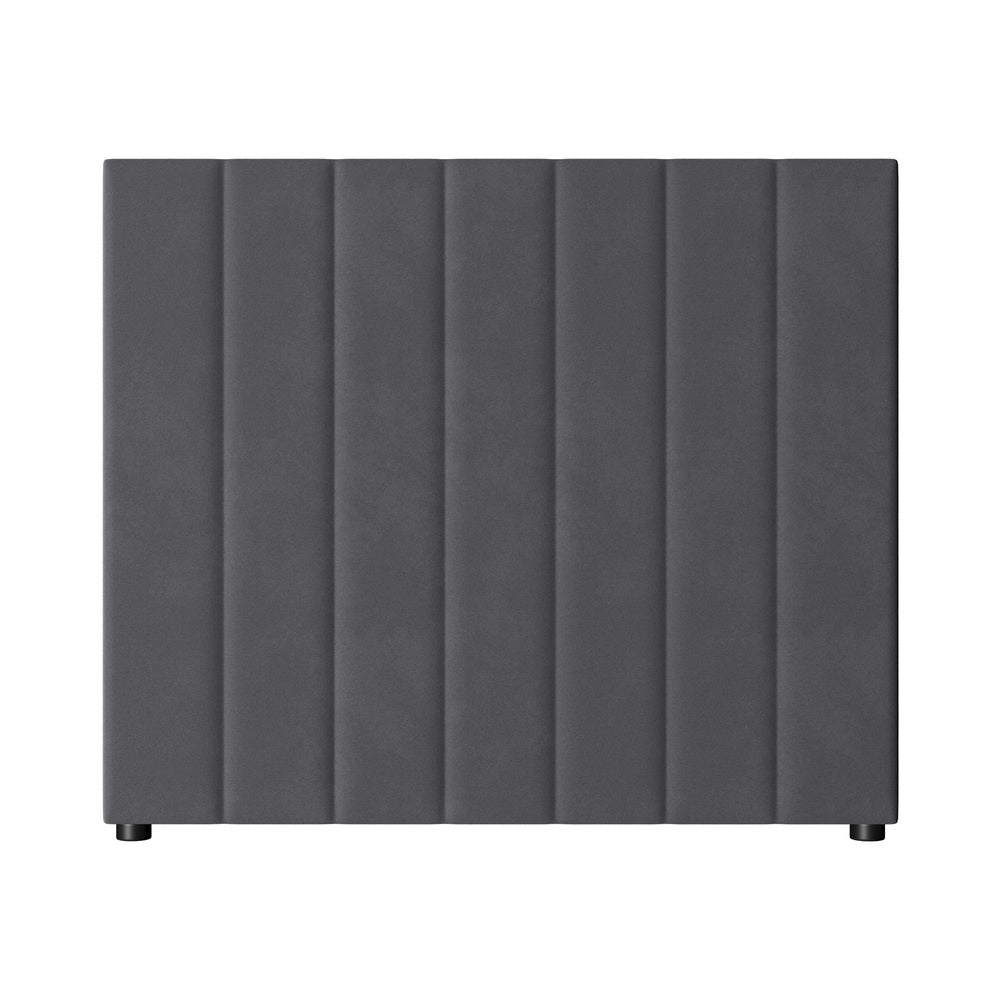 Teddy Milo Grey Velvet Fabric Headboard | Soft Touch Velvet Grey Luxury Elegant Bed Head