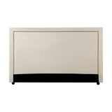 Scandi Luxore Linen Fabric Stud Trim Headboard | Padded Modern Beige Upholstered Bed Head
