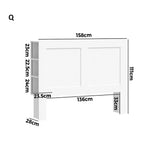 Amari Blacno Wooden Multi Storage Bed Head | White Modern Storage Shelves Feature Headboard