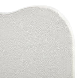 Teddy Plush Heart Boucle Fabric White Headboard | Cloud Shape Cushioned Upholstered Boucle Bed Head