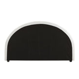 Teddy Soft Boucle Fabric Round Headboard | Cushioned White Upholstered Boucle Bed Head