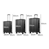 Sforza Durabale 3pc Hardcase Luggage Set | Premium Lightweight 360 Spinner Wheels Suitcase