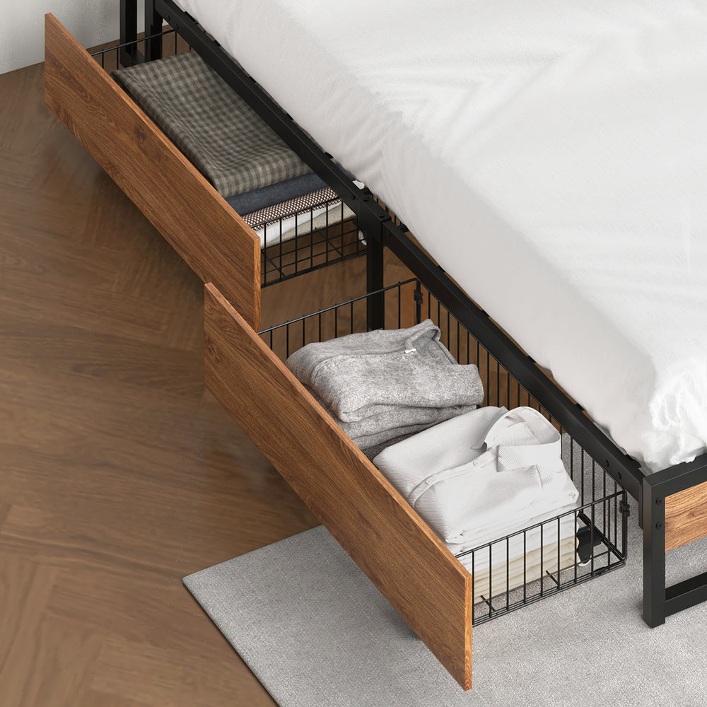 2x Bed Frame Storage Drawers with Wheels for Duomo or Pazzi Beds