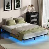 Orion LED Lights Metal Bed Base with USB  Chargers | Reinforced All Metal Floating Bed