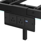 Orion LED Lights Metal Bed Base with USB  Chargers | Reinforced All Metal Floating Bed