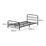 Alcantra Modern Full Metal Extra Strong Bed Frame | Sturdy Metal Designer Bed in Black