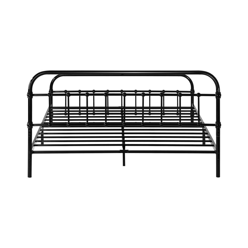 Alcantra Modern Full Metal Extra Strong Bed Frame | Sturdy Metal Designer Bed in Black