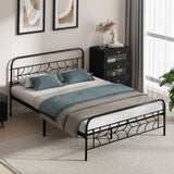 Forma Vintage Full Metal Extra Strong Bed Frame | Star Design Metal Bed in Black