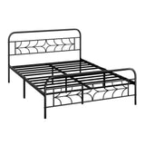 Forma Vintage Full Metal Extra Strong Bed Frame | Star Design Metal Bed in Black