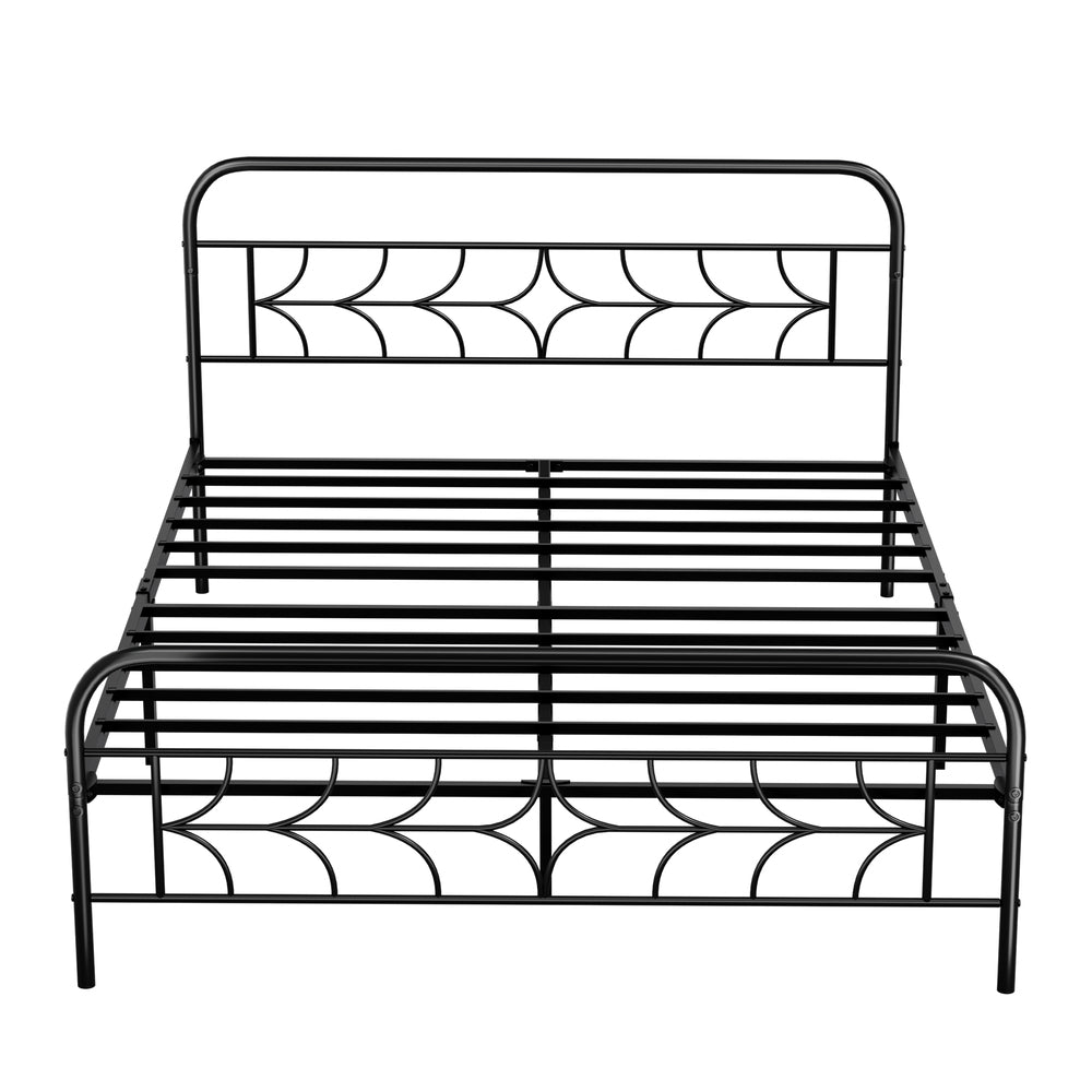Forma Vintage Full Metal Extra Strong Bed Frame | Star Design Metal Bed in Black