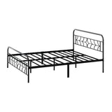 Forma Vintage Full Metal Extra Strong Bed Frame | Star Design Metal Bed in Black
