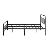 Forma Vintage Full Metal Extra Strong Bed Frame | Star Design Metal Bed in Black