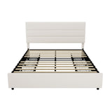 Kensington Padded Fabric Beige Bed | Cushioned Upholstered Luxe Fabric Bed Frame