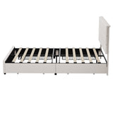 Kensington Padded Fabric Beige Bed | Cushioned Upholstered Luxe Fabric Bed Frame