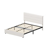 Kensington Padded Fabric Beige Bed | Cushioned Upholstered Luxe Fabric Bed Frame