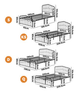Obsidian Vintage Full Metal Extra Strong Bed Frame | Classic Design Metal Bed in Black