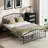 Obsidian Vintage Full Metal Extra Strong Bed Frame | Classic Design Metal Bed in Black