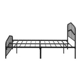Obsidian Vintage Full Metal Extra Strong Bed Frame | Classic Design Metal Bed in Black