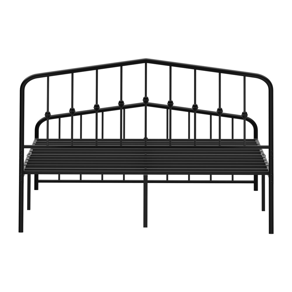 Obsidian Vintage Full Metal Extra Strong Bed Frame | Classic Design Metal Bed in Black