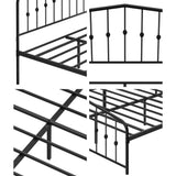 Obsidian Vintage Full Metal Extra Strong Bed Frame | Classic Design Metal Bed in Black
