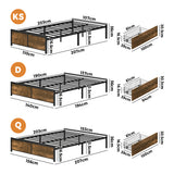 Fortus Industrial Style Metal Frame Platform Bed Base | Storage Draws Bed Base No Headboard