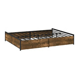 Fortus Industrial Style Metal Frame Platform Bed Base | Storage Draws Bed Base No Headboard
