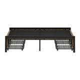 Fortus Industrial Style Metal Frame Platform Bed Base | Storage Draws Bed Base No Headboard