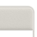 Aliana Beige Boucle Fabric Metal Bed | Durable Modern Minimalist Metal Bed Frame