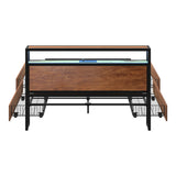 Pazzi Wood Metal LED Lights Storage Bed | Multi Functional Storage LED and USB Bed Frame