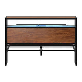 Pazzi Wood Metal LED Lights Storage Bed | Multi Functional Storage LED and USB Bed Frame
