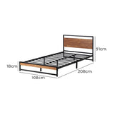 Isco Modern Metal and Wood Bed | Strong Metal Support Platform Bed Frame