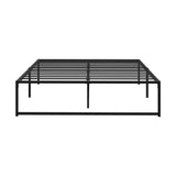Maurizzi Premium Full Metal Platform Bed in Black | Reinforced Durable Metal Floating Bed Base