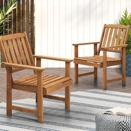 Tatiana Luxe Quality Outdoor Wooden Deck Chairs | Patio Garden High Back Armchairs