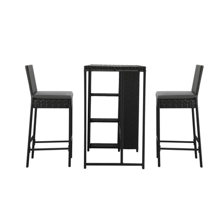 Biso Deluxe Outdoor Rattan Wicker Bar Sets | Weather Resistant Durable Rattan Bar Patio Sets