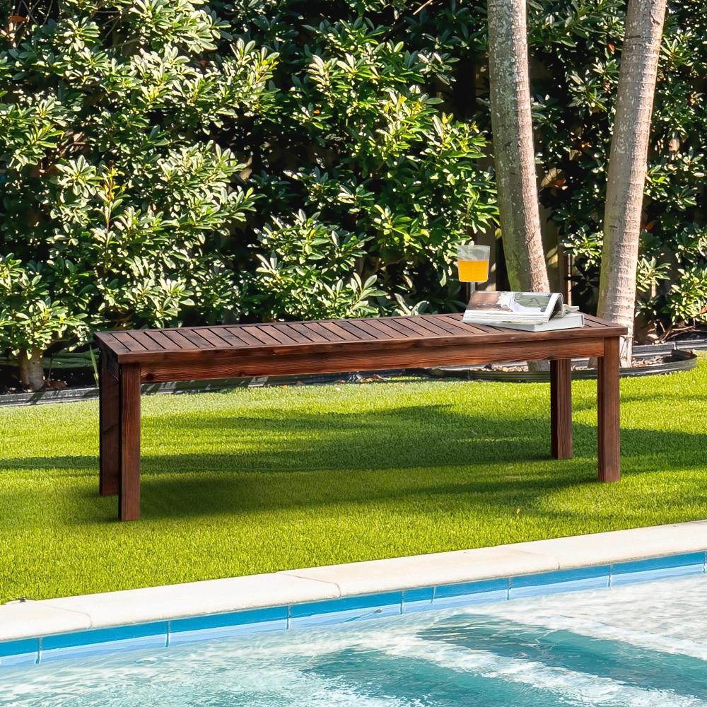 Mileni Wooden Luxe Outdoor Garden Bench | High Quality Weather Resistant Pool Patio Seating Bench