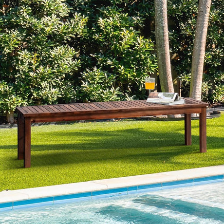 Mileni Wooden Luxe Outdoor Garden Bench | High Quality Weather Resistant Pool Patio Seating Bench
