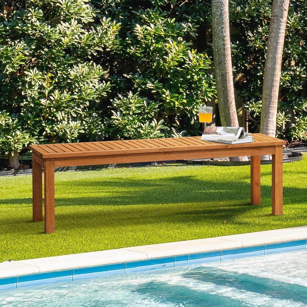 Mileni Wooden Luxe Outdoor Garden Bench | High Quality Weather Resistant Pool Patio Seating Bench