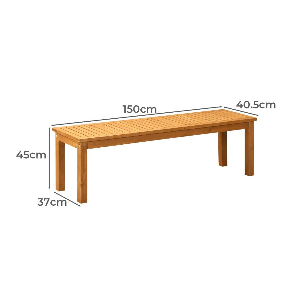 Mileni Wooden Luxe Outdoor Garden Bench | High Quality Weather Resistant Pool Patio Seating Bench