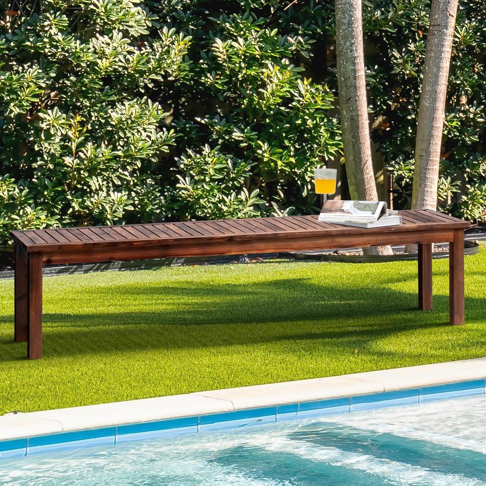 Mileni Wooden Luxe Outdoor Garden Bench | High Quality Weather Resistant Pool Patio Seating Bench