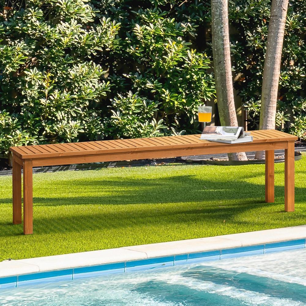 Mileni Wooden Luxe Outdoor Garden Bench | High Quality Weather Resistant Pool Patio Seating Bench