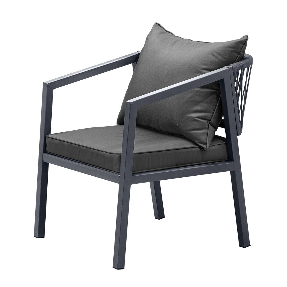 Playa Orsini 3 or 5pc Marble Style Table and Chair Outdoor Set | Soft Cushioned Chairs and Table Patio Furniture Set