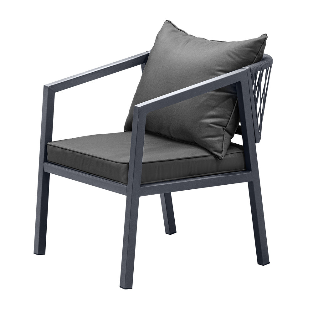 Playa Orsini 3 or 5pc Marble Style Table and Chair Outdoor Set | Soft Cushioned Chairs and Table Patio Furniture Set