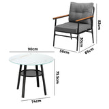 Playa Orsini 3 or 5pc Marble Style Table and Chair Outdoor Set | Soft Cushioned Chairs and Table Patio Furniture Set