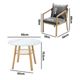 Playa Bonita 3 or 5pc Marble Style Table and Chair Outdoor Set | Soft Cushioned Chairs and Table Patio Furniture Set