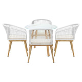Playa Bonita 3 or 5pc Marble Style Table and Chair Outdoor Set | Soft Cushioned Chairs and Table Patio Furniture Set