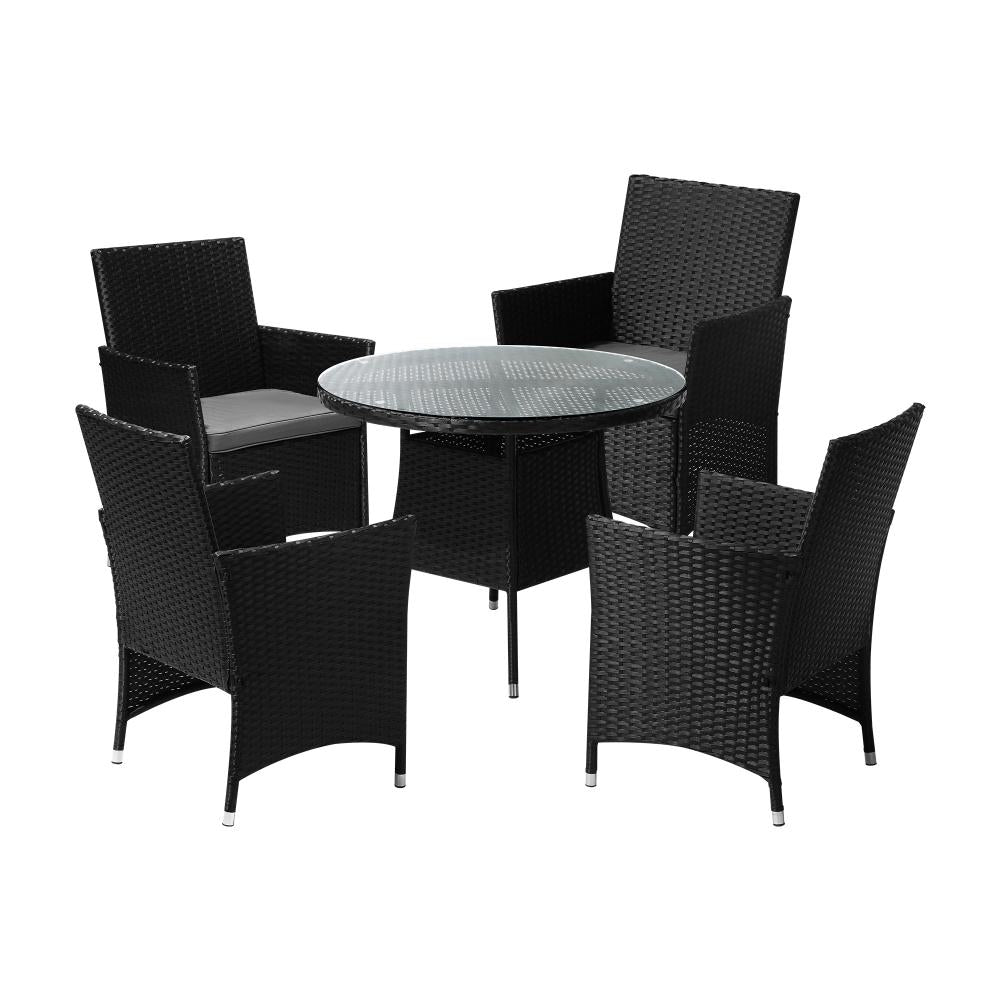 Sestre 5 Piece Wicker Rattan Outdoor Furniture Set | High Quality Weather Resistant Patio Garden Set