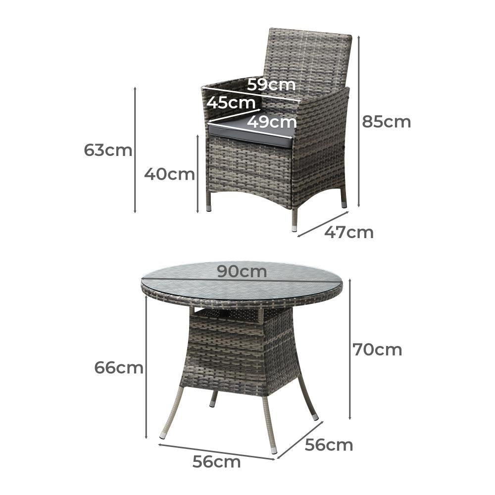 Sestre 5 Piece Wicker Rattan Outdoor Furniture Set | High Quality Weather Resistant Patio Garden Set