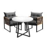Premium 3 or 5pc Nuvo Table and Chair Outdoor Set | Soft Cushioned Chairs and Table Patio Furniture Set
