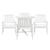 Designer Eros Marble Stone Style Table and Chair Outdoor Set | 3 or 5pc Soft Cushioned Chairs and Table Patio Furniture Set